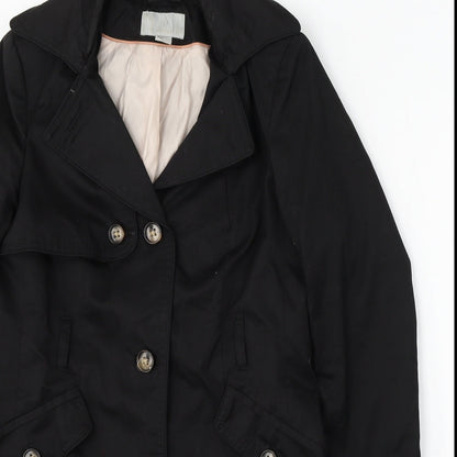 H&M Womens Black Pea Coat Coat Size 12 Button