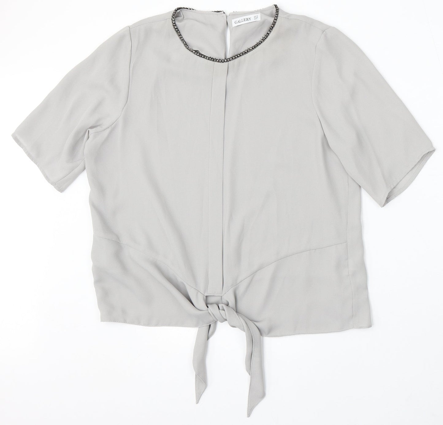 Womens UK Size 12 Gallery Grey Basic Blouse