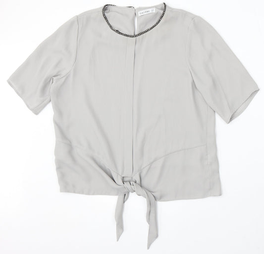 Womens UK Size 12 Gallery Grey Basic Blouse