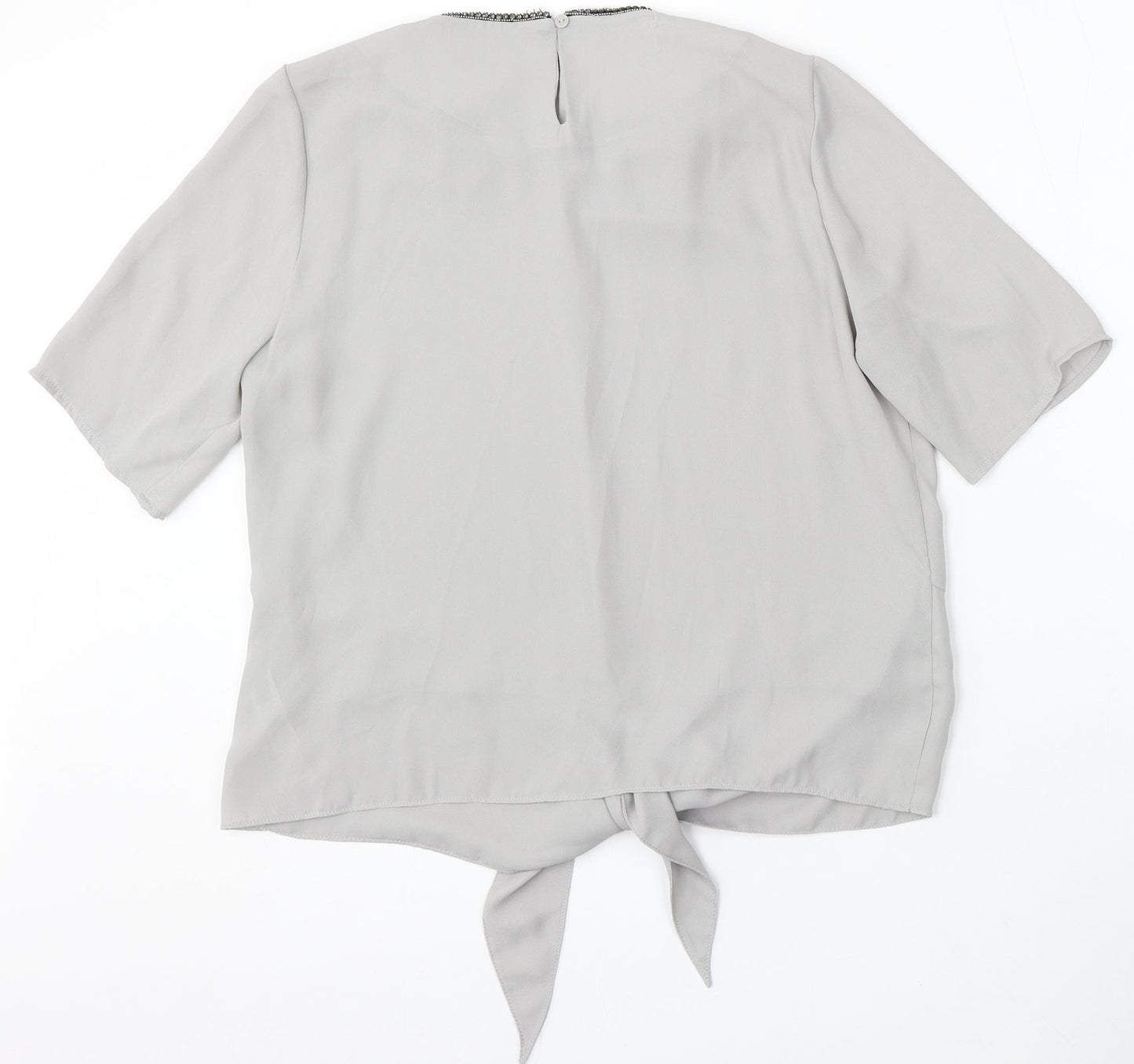 Womens UK Size 12 Gallery Grey Basic Blouse