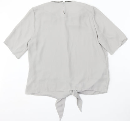 Womens UK Size 12 Gallery Grey Basic Blouse