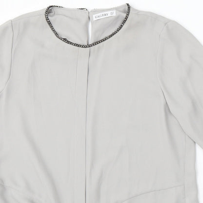 Womens UK Size 12 Gallery Grey Basic Blouse