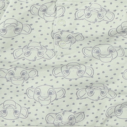 Disney Baby Girls Green Geometric Cotton Pullover Jumper Size 3-6 Months Snap - The Lion King