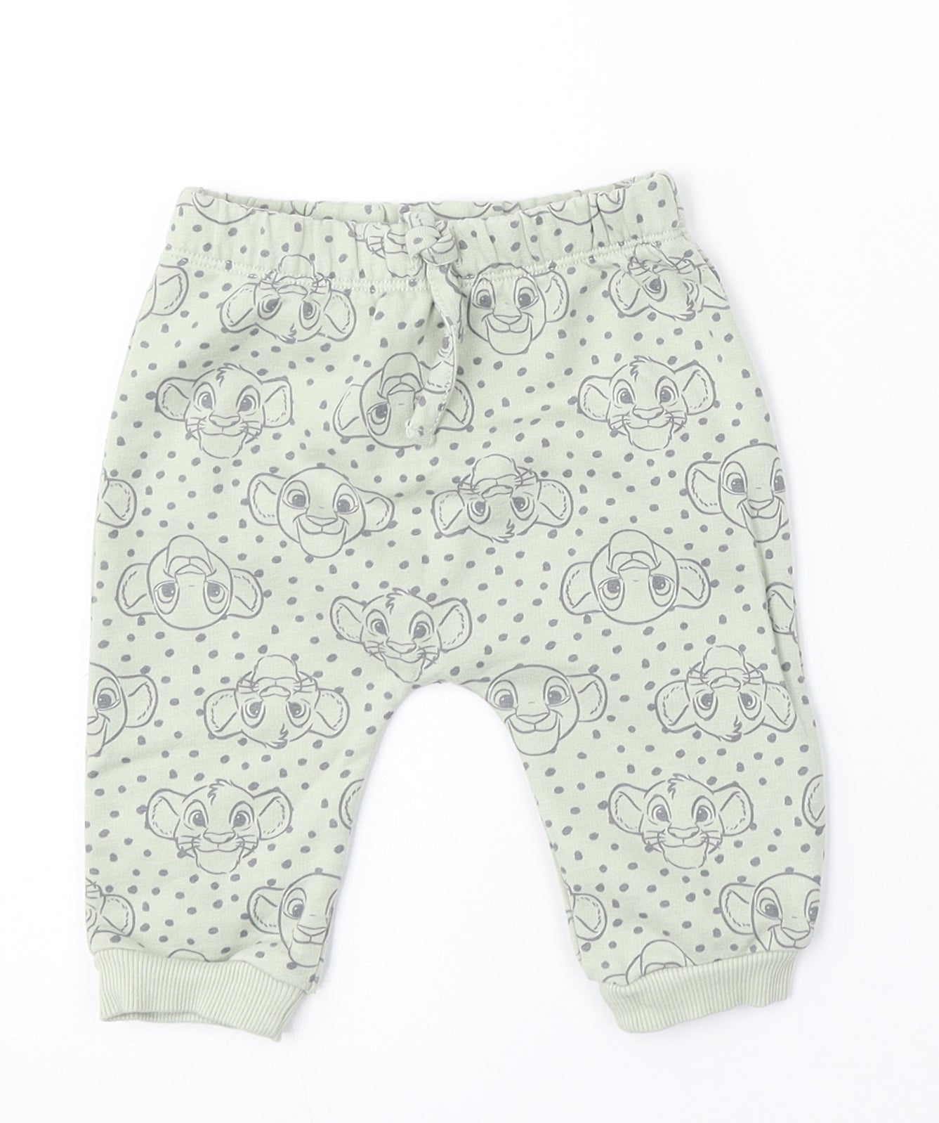 Disney Baby Boys Green Geometric Cotton Jogger Trousers Size 3-6 Months Pullover - The Lion King