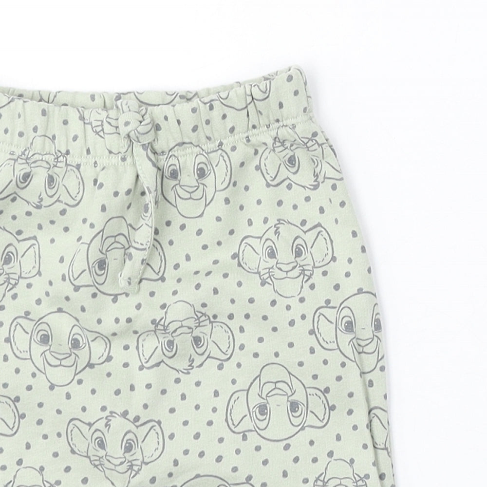 Disney Baby Boys Green Geometric Cotton Jogger Trousers Size 3-6 Months Pullover - The Lion King