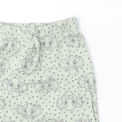 Disney Baby Boys Green Geometric Cotton Jogger Trousers Size 3-6 Months Pullover - The Lion King