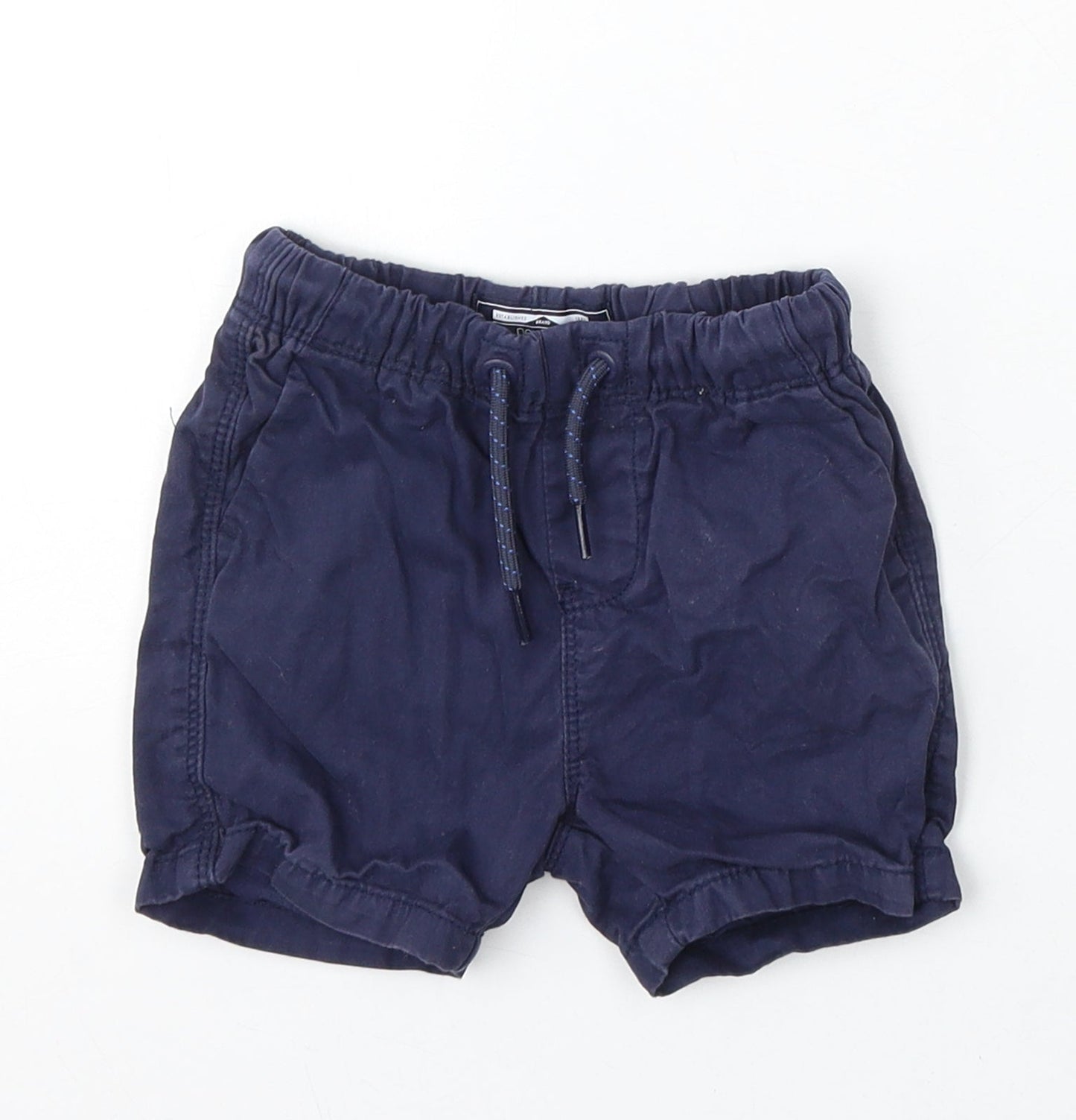 NEXT Boys Blue Cotton Cropped Trousers Size 9-12 Months Drawstring