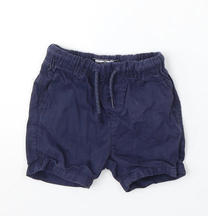 NEXT Boys Blue Cotton Cropped Trousers Size 9-12 Months Drawstring