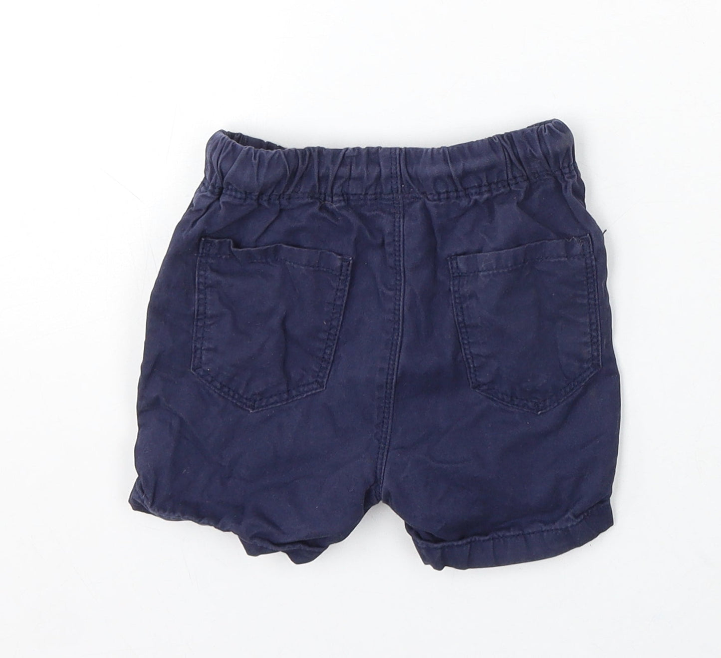 NEXT Boys Blue Cotton Cropped Trousers Size 9-12 Months Drawstring