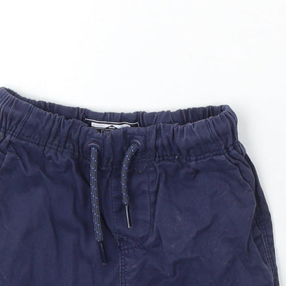 NEXT Boys Blue Cotton Cropped Trousers Size 9-12 Months Drawstring