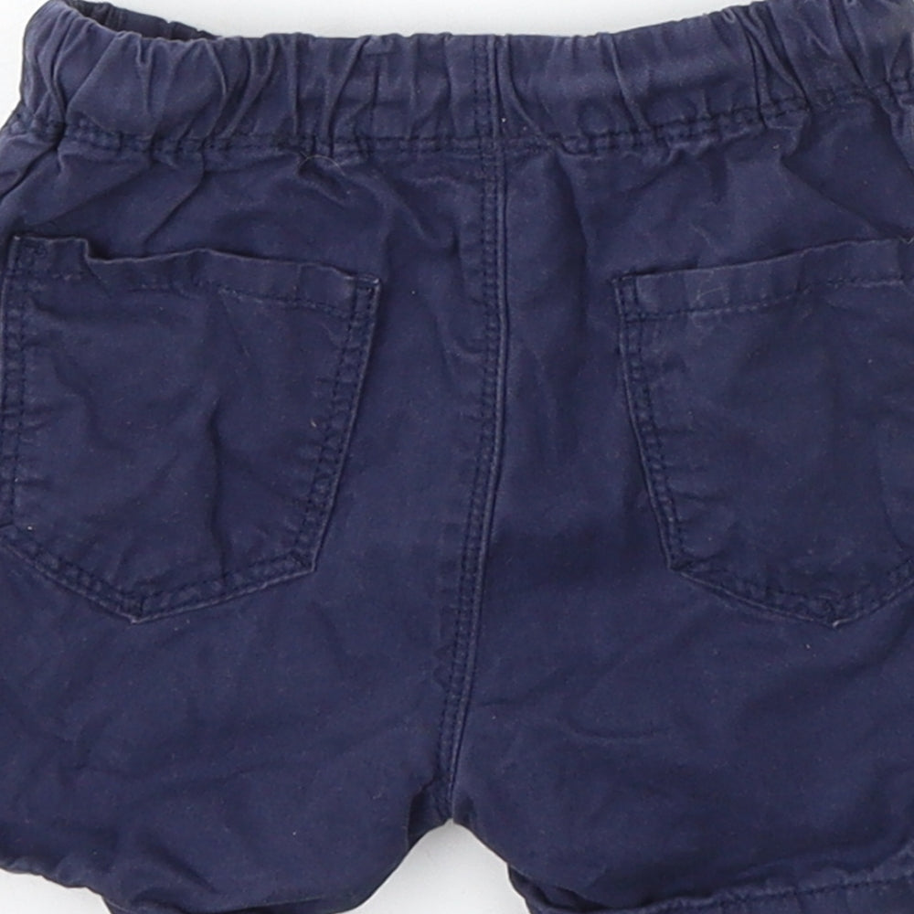 NEXT Boys Blue Cotton Cropped Trousers Size 9-12 Months Drawstring
