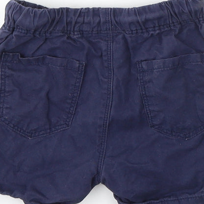 NEXT Boys Blue Cotton Cropped Trousers Size 9-12 Months Drawstring