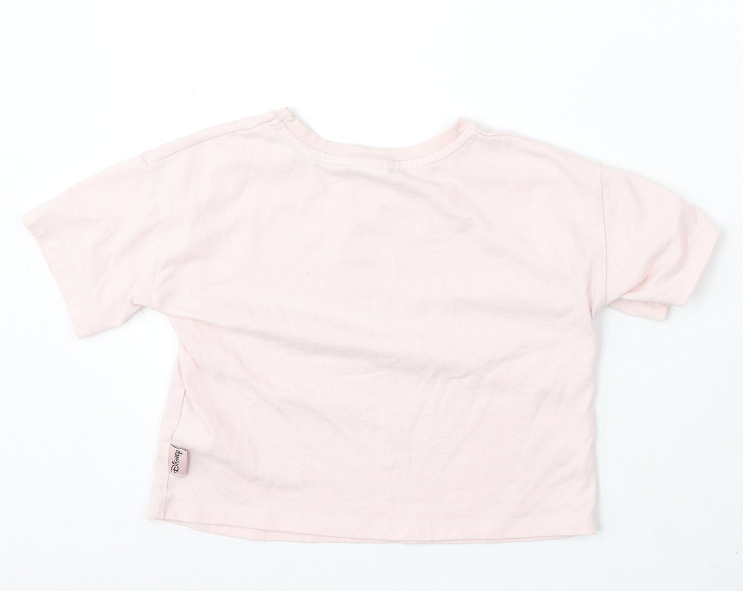 Disney Girls Pink Polyester Basic T-Shirt Size 6-7 Years Round Neck - Be yourself and be unique