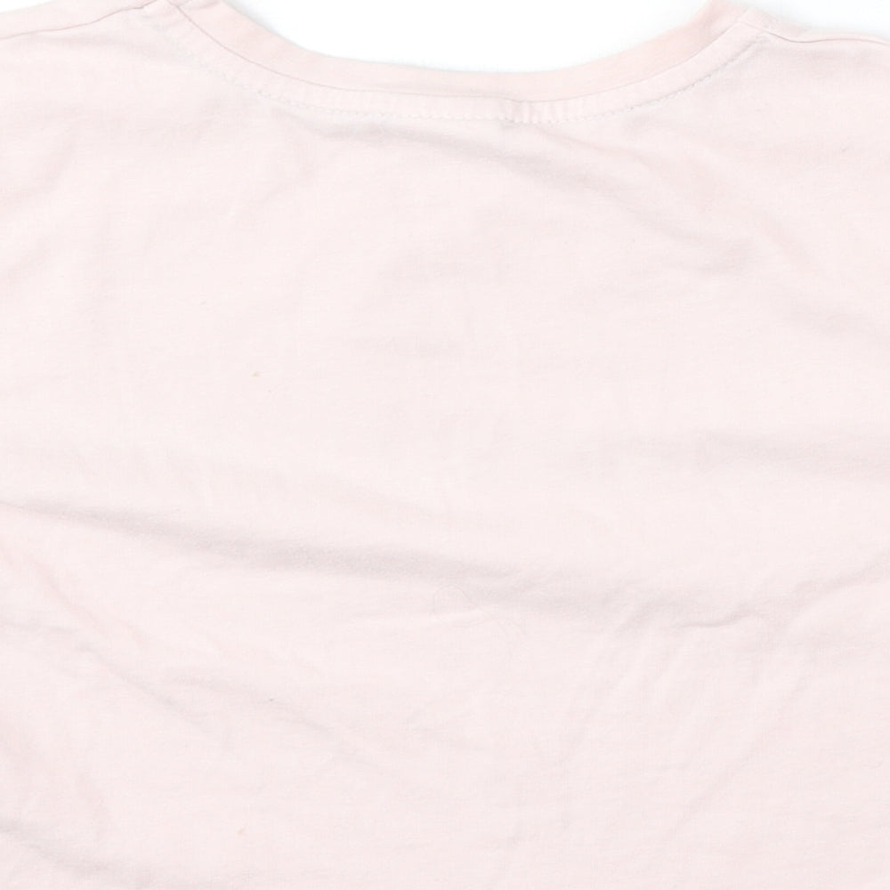 Disney Girls Pink Polyester Basic T-Shirt Size 6-7 Years Round Neck - Be yourself and be unique