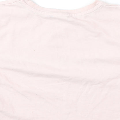 Disney Girls Pink Polyester Basic T-Shirt Size 6-7 Years Round Neck - Be yourself and be unique