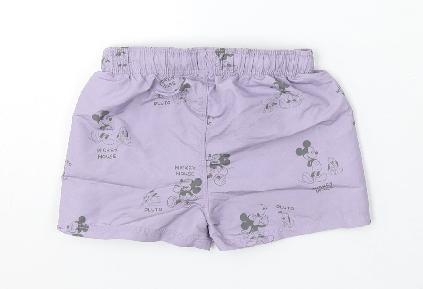 H&M Boys Purple Geometric Polyester Cropped Trousers Size 6-9 Months Drawstring - Disney Shorts