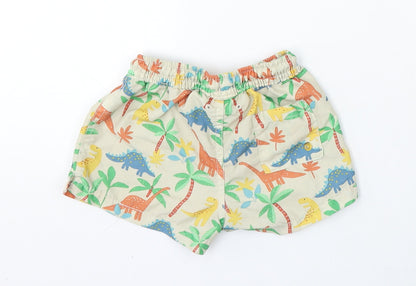 Zara Boys Multicoloured Floral Polyester Cropped Trousers Size 12-18 Months Tie - Dinosaurs