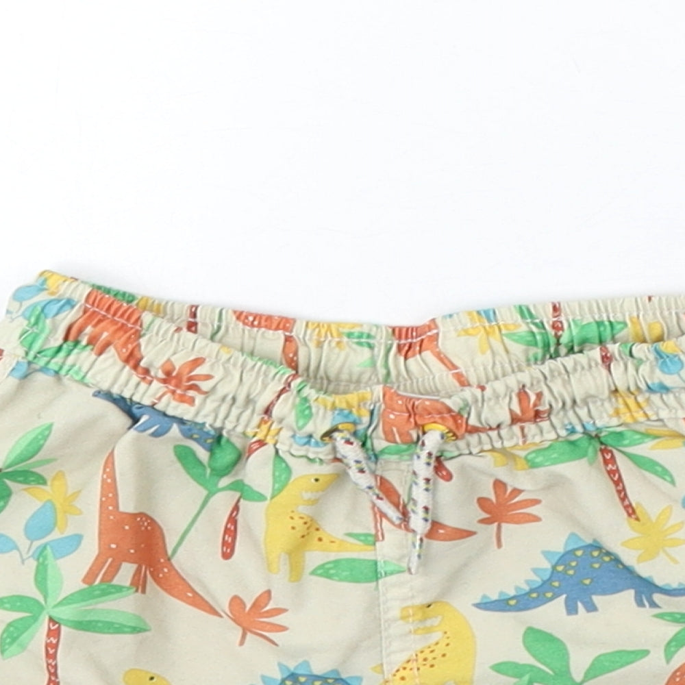 Zara Boys Multicoloured Floral Polyester Cropped Trousers Size 12-18 Months Tie - Dinosaurs