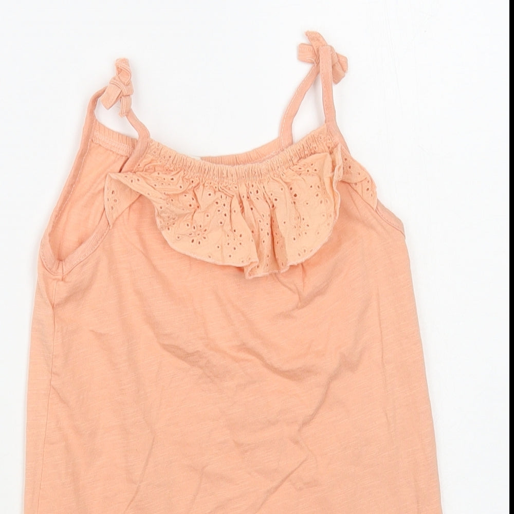 H&M Girls Orange Cotton Romper One-Piece Size 2-3 Years Pullover