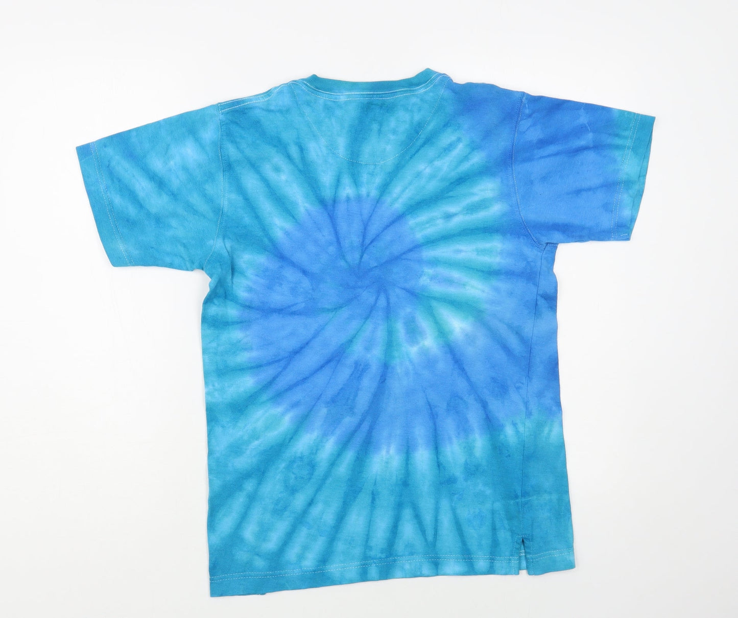 RastaPasta Girls Blue Geometric Cotton Pullover T-Shirt Size 14-15 Years Crew Neck Pullover - Antigua Tie Dye