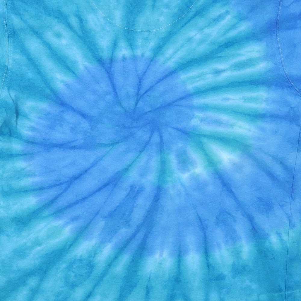 RastaPasta Girls Blue Geometric Cotton Pullover T-Shirt Size 14-15 Years Crew Neck Pullover - Antigua Tie Dye