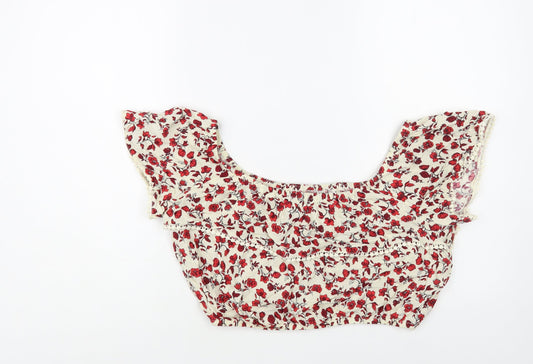 Womens UK Size 10 H&M Ivory Cropped Blouse