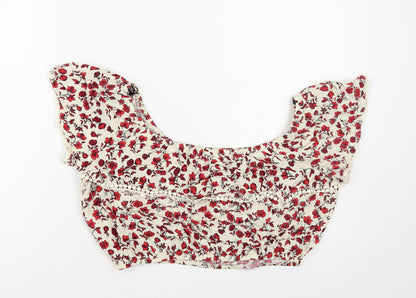 Womens UK Size 10 H&M Ivory Cropped Blouse