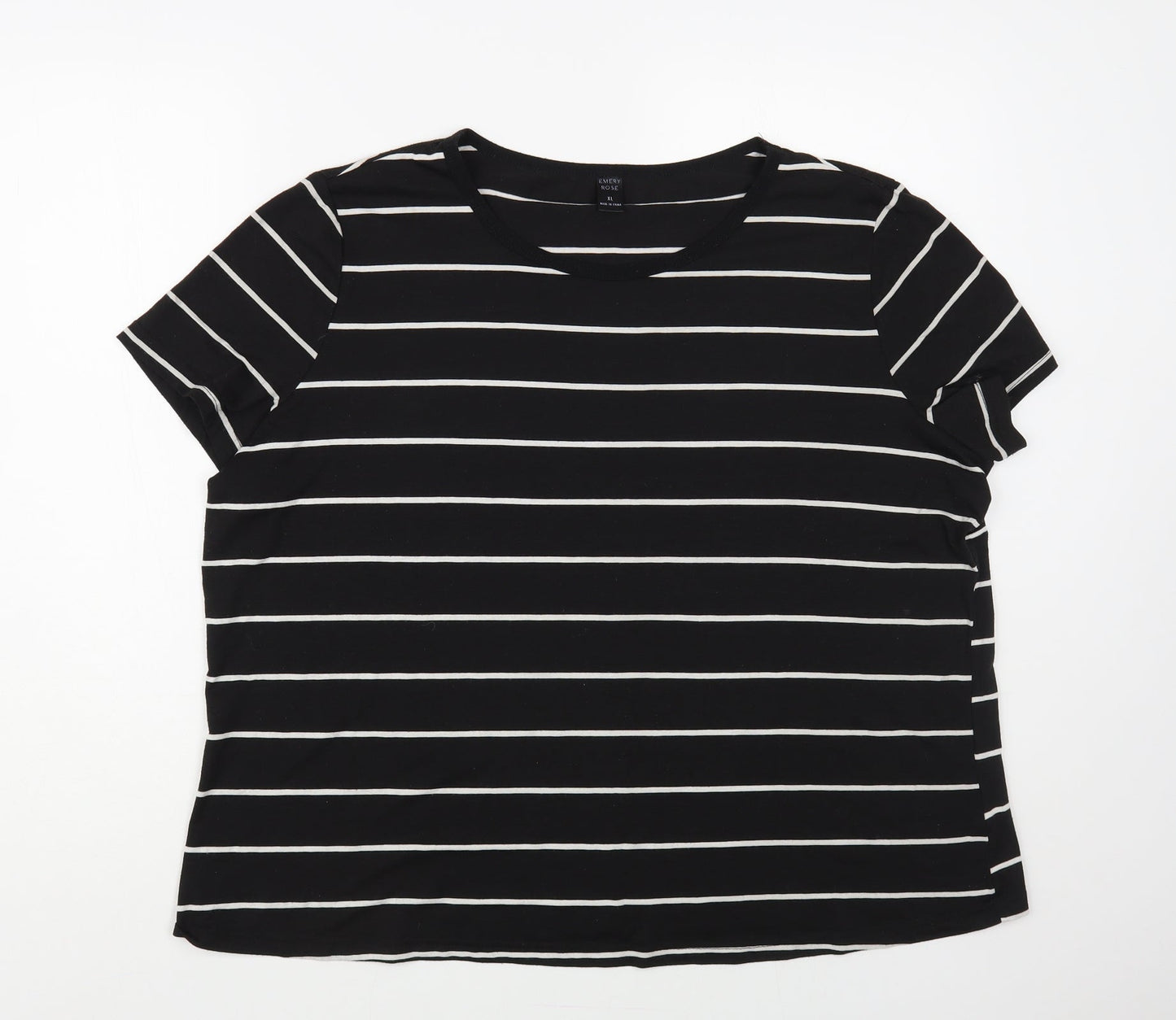 Womens UK Size XL Emery Rose Black Basic T-Shirt