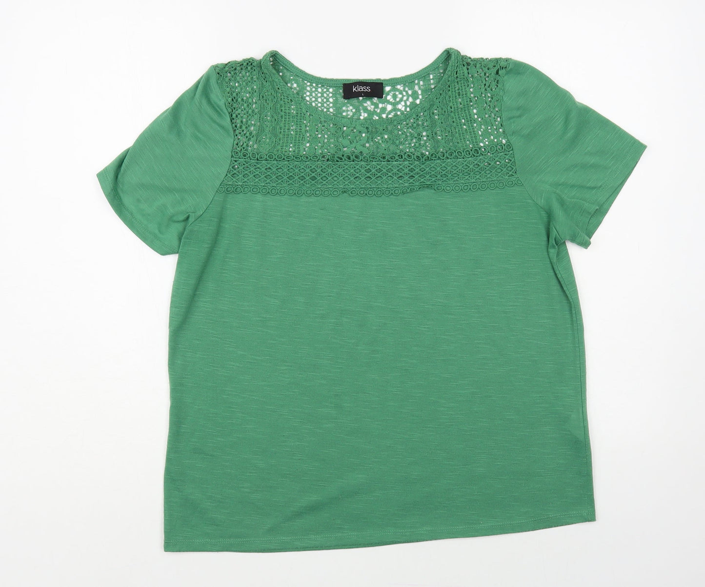Womens UK Size L Klass Green Basic Blouse