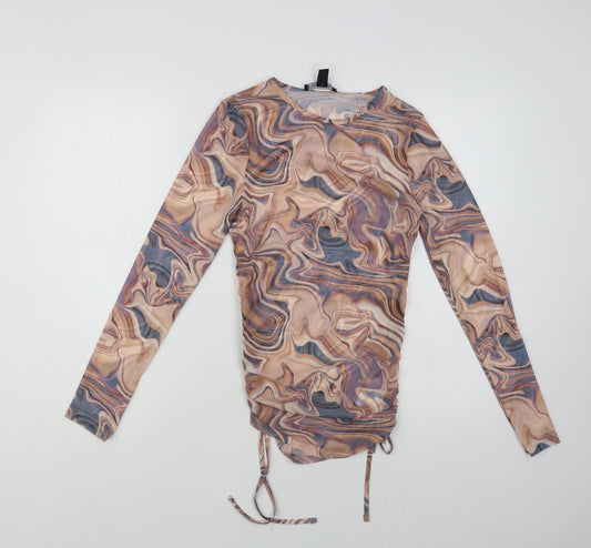 Womens UK Size 10 New Look Multicoloured Basic Blouse