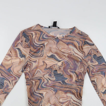 Womens UK Size 10 New Look Multicoloured Basic Blouse