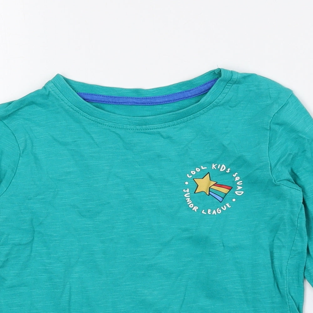 Dunnes Stores Boys Green Cotton Basic T-Shirt Size 2 Years Crew Neck Pullover - Cool kids squad