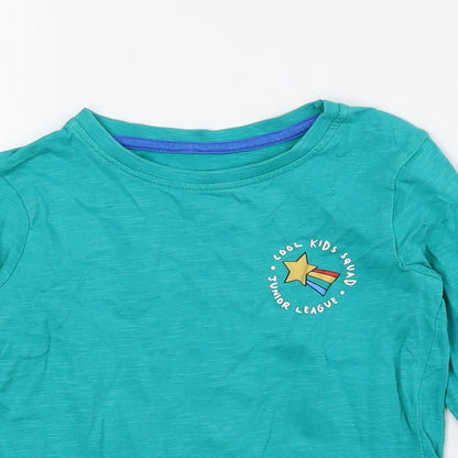 Dunnes Stores Boys Green Cotton Basic T-Shirt Size 2 Years Crew Neck Pullover - Cool kids squad