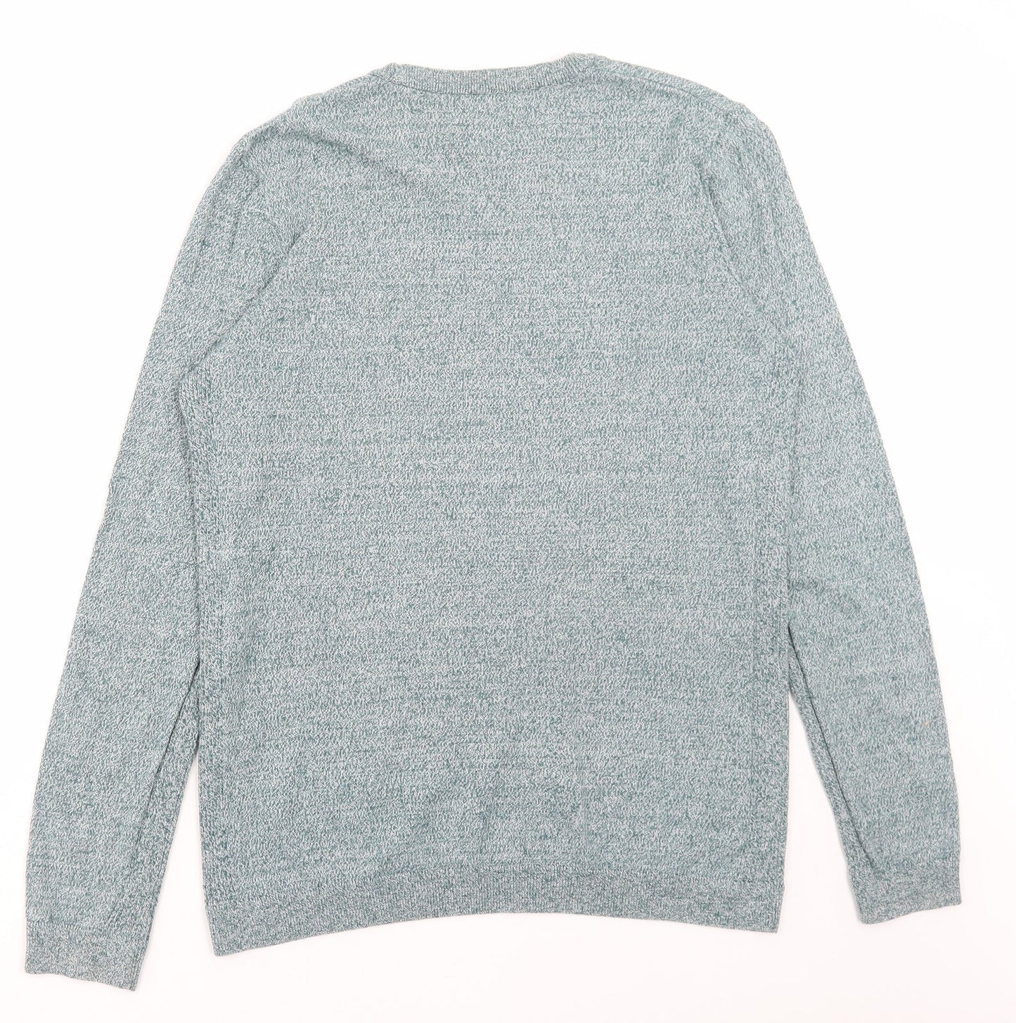 Topman Mens Green Round Neck Cotton Pullover Jumper Size M