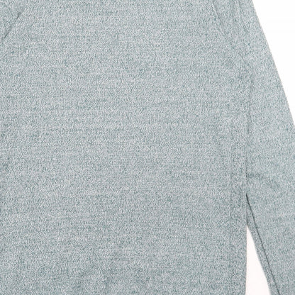 Topman Mens Green Round Neck Cotton Pullover Jumper Size M