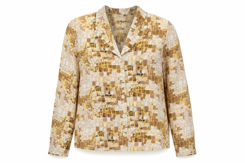 Womens UK Size M Fosby Beige Jersey Blouse