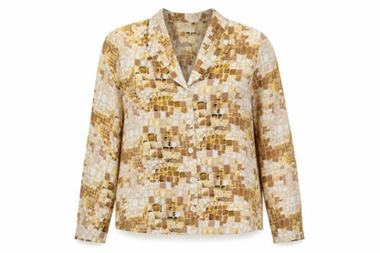 Womens UK Size M Fosby Beige Jersey Blouse