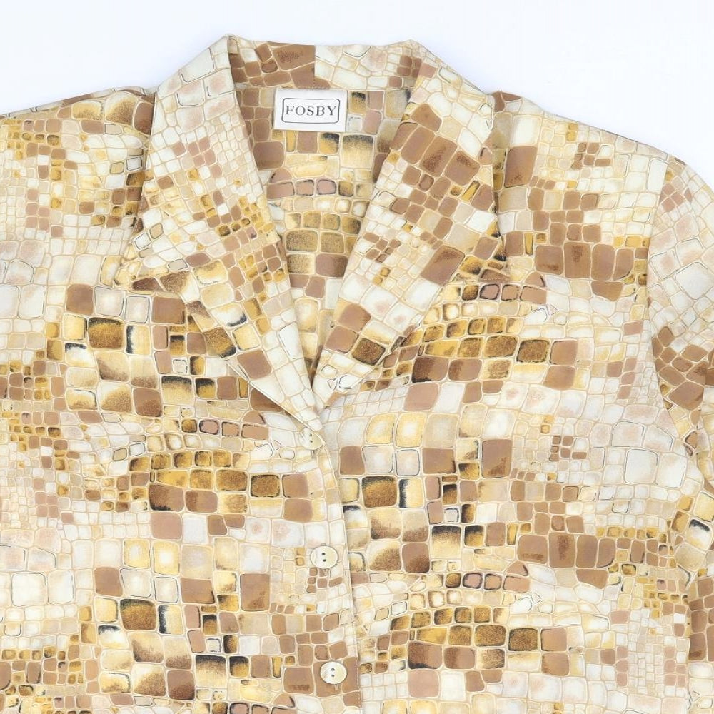 Womens UK Size M Fosby Beige Jersey Blouse