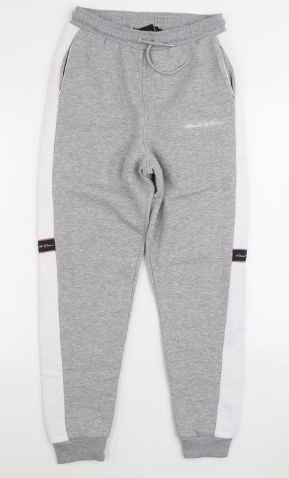 Kings Will Dream Womens Grey Cotton Jogger Trousers Size 10 L30 in Regular Drawstring