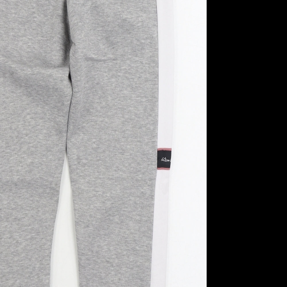 Kings Will Dream Womens Grey Cotton Jogger Trousers Size 10 L30 in Regular Drawstring