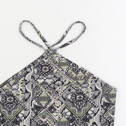 Miss Selfridge Womens Multicoloured Geometric Cotton Camisole Tank Size 10 Halter