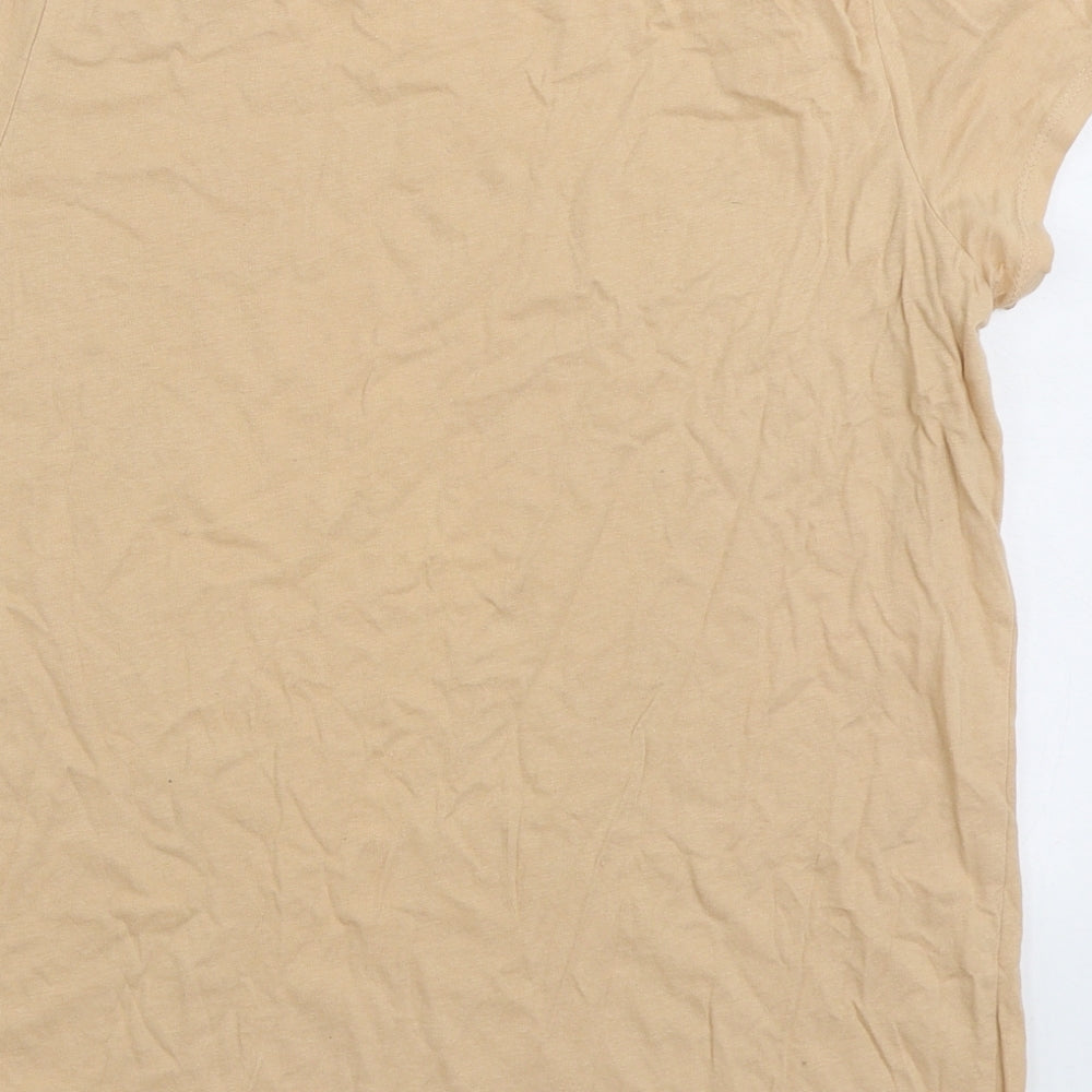 Primark Womens Orange 100% Cotton Basic T-Shirt Size 10 Round Neck - Potential