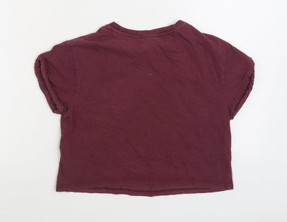 Womens UK Size 4 Topshop Purple Basic T-Shirt