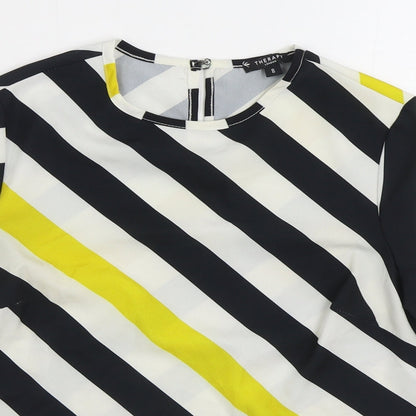 Womens UK Size 8 Therapy Black Basic Blouse