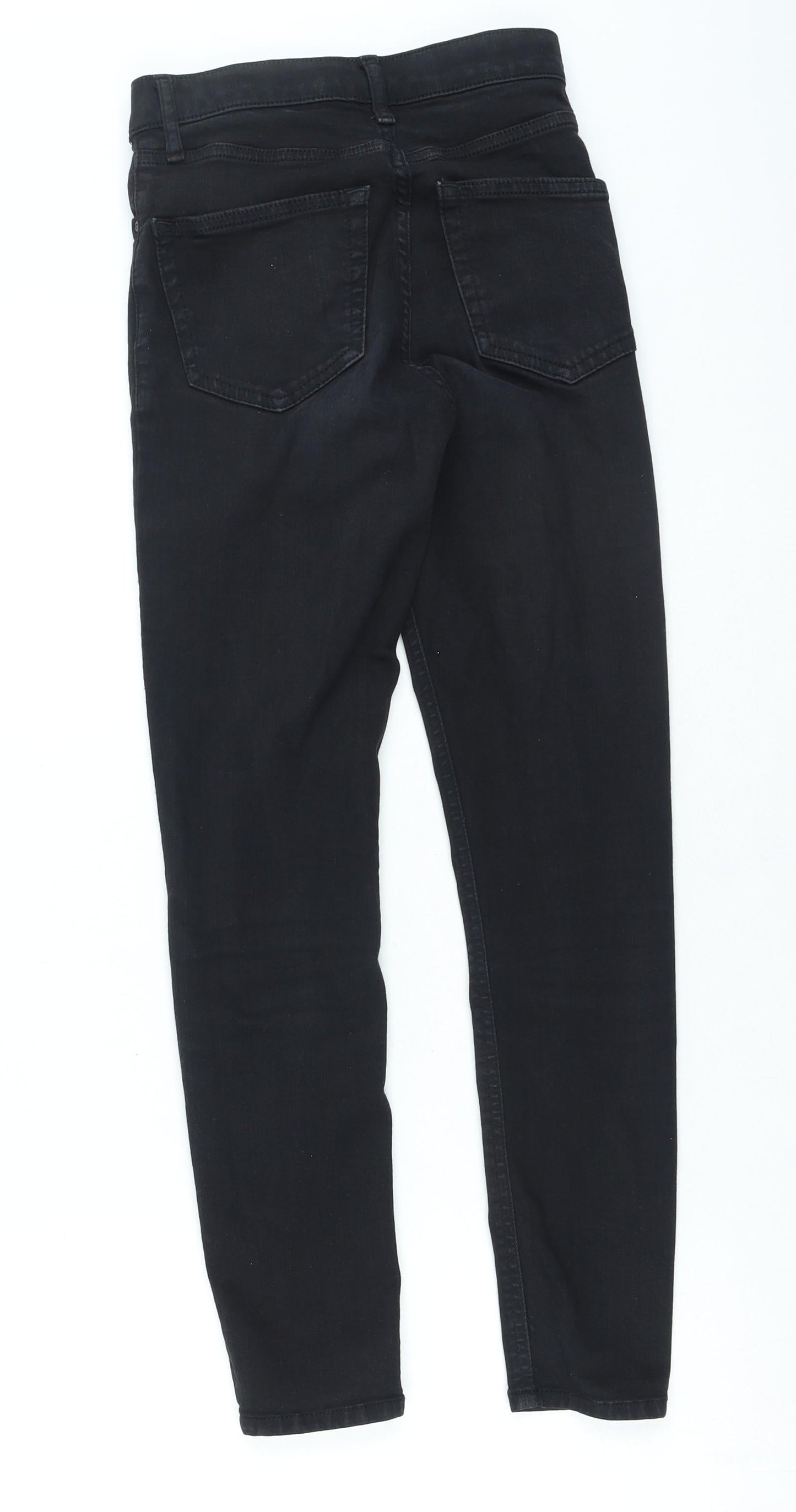 Topshop Womens Black Cotton Skinny Jeans Size 25 in L30 in Regular Zip