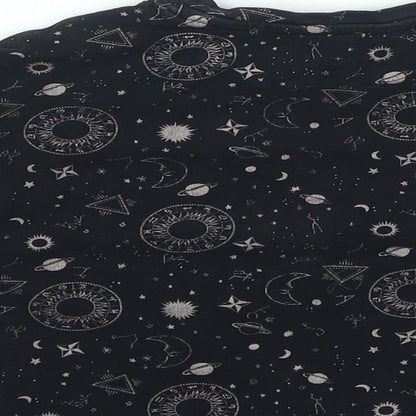 NEXT Girls Black Geometric Cotton Basic Casual Size 5 Years Round Neck Pullover - Horoscope