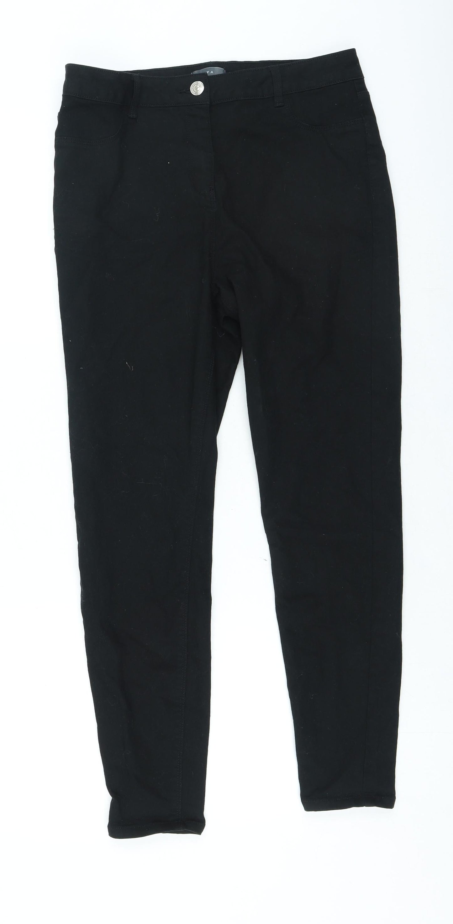 Womens UK Size 12 Papaya Regular Fit Skinny Black Jeans