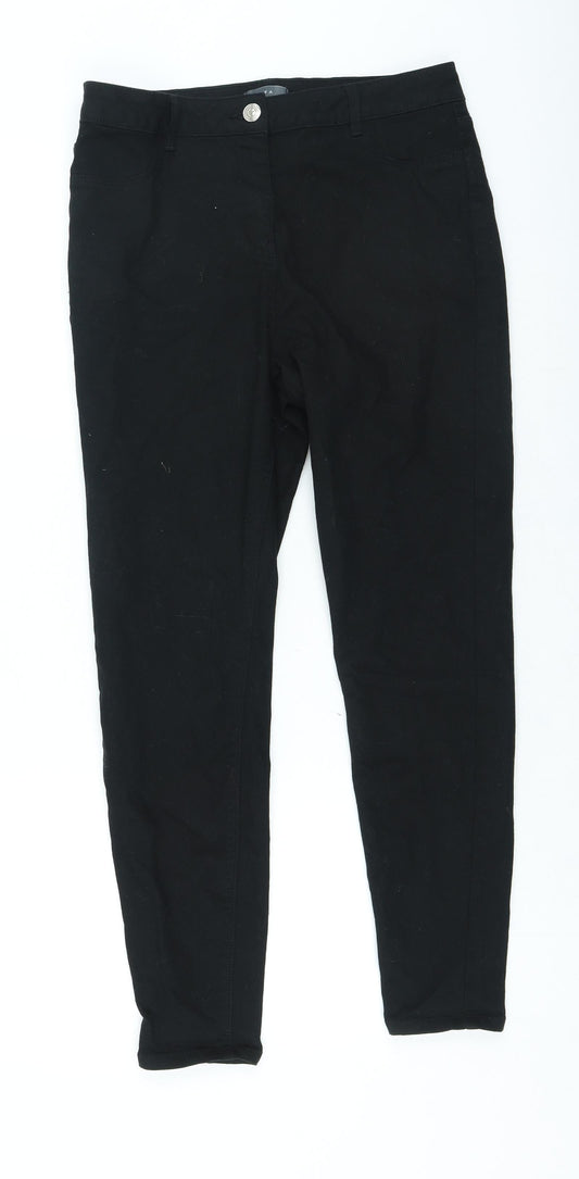 Womens UK Size 12 Papaya Regular Fit Skinny Black Jeans
