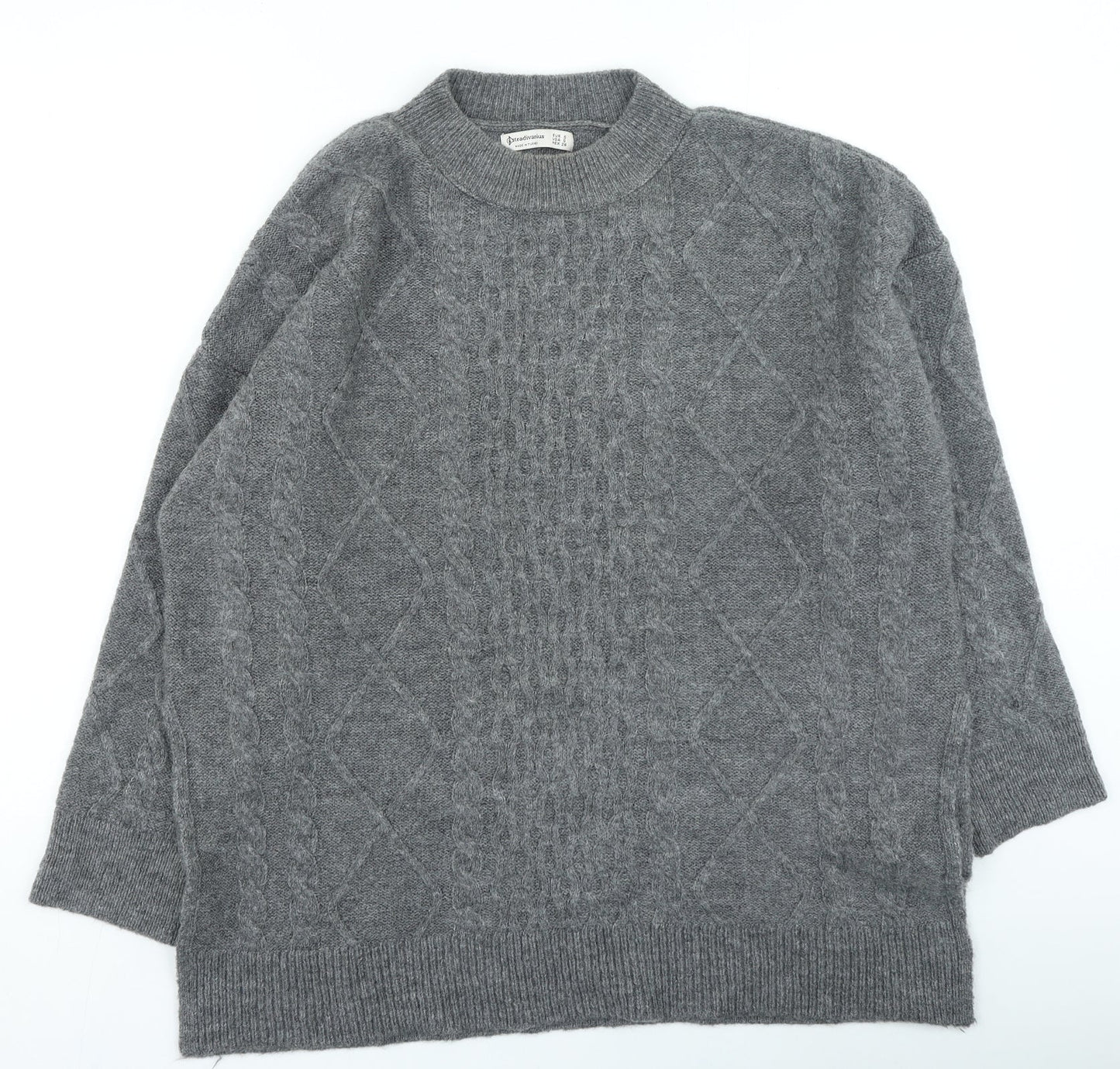 Womens UK Size S Stradivarius Grey Pullover Jumper