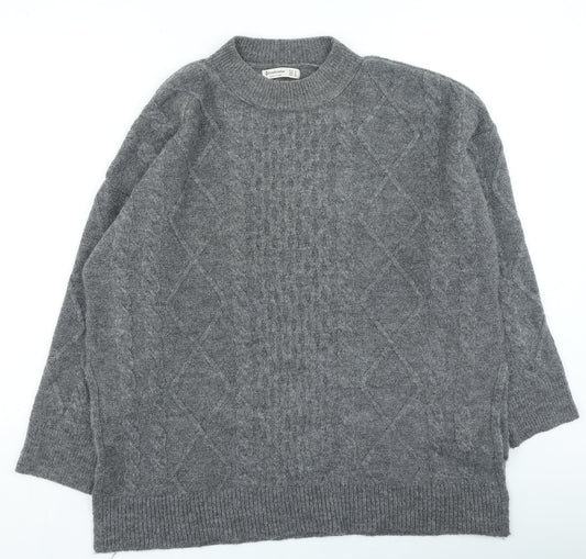 Womens UK Size S Stradivarius Grey Pullover Jumper
